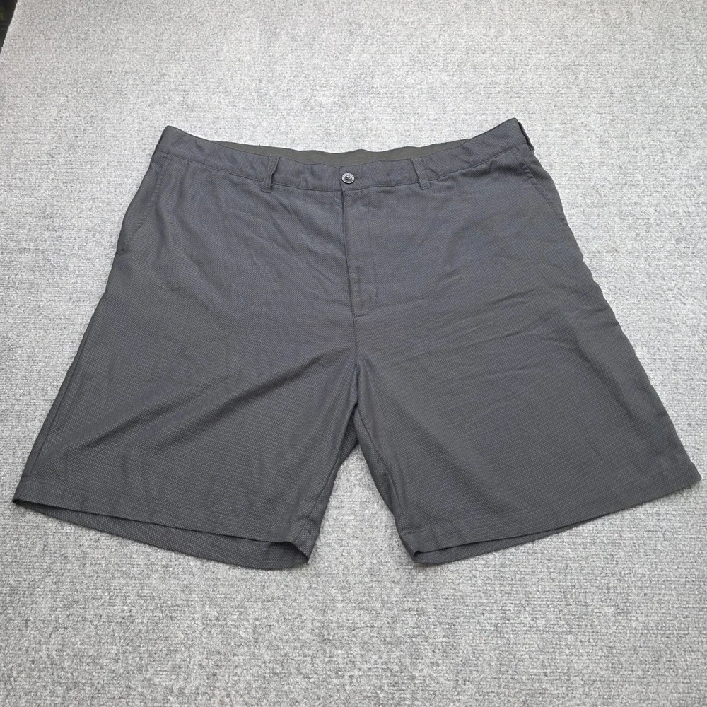 Reebok Golf Men Shorts Size 48 Charcoal Grey Textured Flat Front Comfort Stretch
